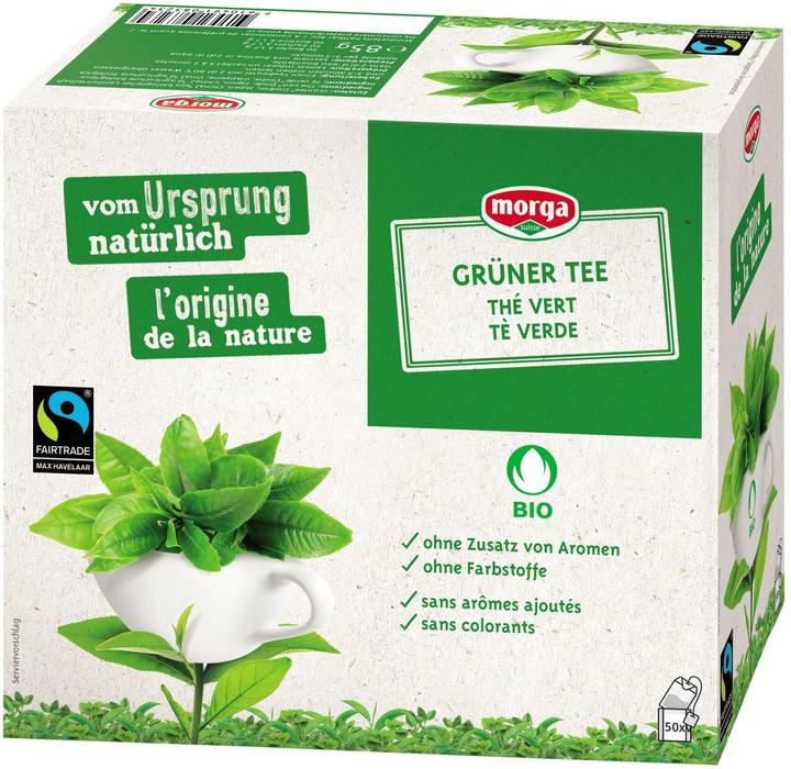 Image du produit Morga Sachet de thé vert biologique du commerce équitable 50 pièces (180 g)
