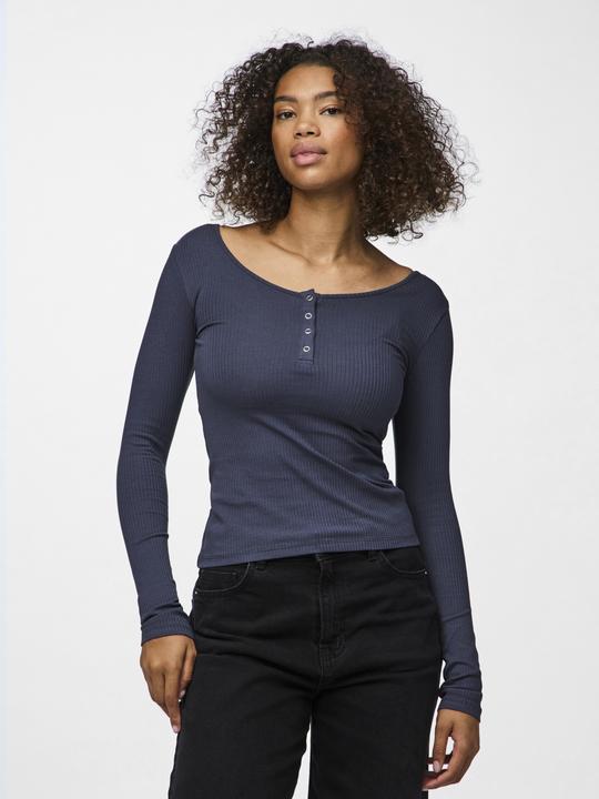 Actual product image Pieces Front buttoned ribbed top (S)
