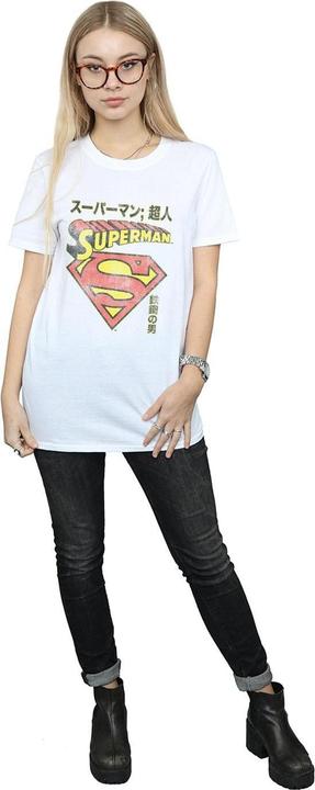 Actual product image Womens/Ladies Superman Shield Cotton Boyfriend T-Shirt (3XL)