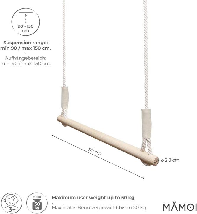 Produktbild Mamoi Trapez schaukel Turnringen Braun