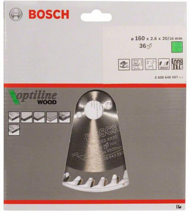 Actual product image Bosch Professional Zubehör PRO Wood circular saw blade, 160 x 2.6 x 20 mm