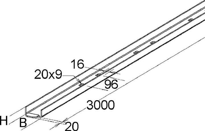 Image du produit Niedax NIE KKL110.300 Chemin de câbles en PRV 110x300x3000mm Connecteur moulé jaune