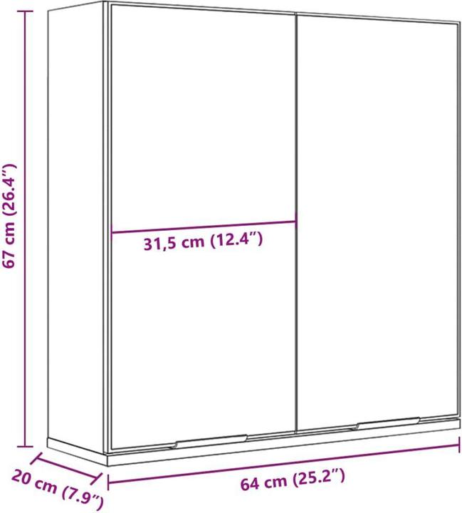 Produktbild VidaXL Spiegelschrank (64 x 20 x 67 cm)