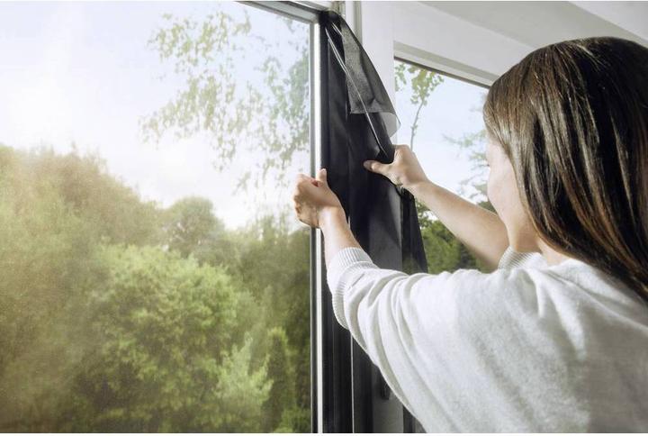 Actual product image tesa Pollen protection grille, for allergy sufferers, can be closed incl. self-adhesive Velcro tape (150 x 180 cm)