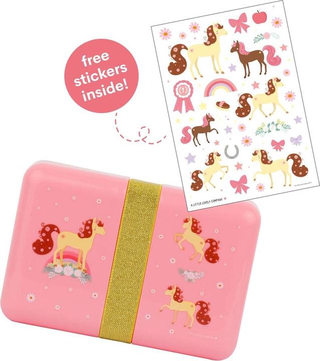 Produktbild A Little Lovely Company Lunchbox Horse SBLHPI11 rosa 18x6x12cm