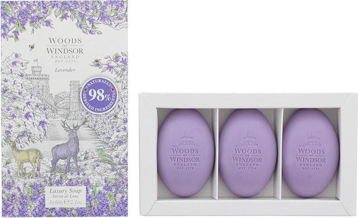 Produktbild Woods Of Windsor Lavender by Fine English Soap 3 x 60 g (Hartseife)