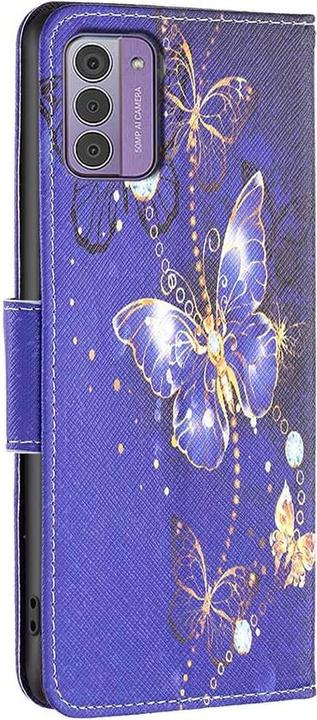 Produktbild Cover-Discount Nokia G42 - Leder Etui Hülle Schmetterling blau (Nokia G42)