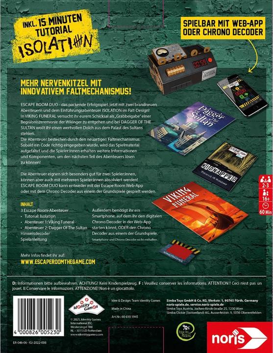 Produktbild Noris Escape Room - Das Spiel Duo 3 606101945 (Deutsch)