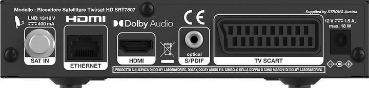 Actual product image Strong Decoder Tivusat Srt7807tivu Ok Mise Dvbs2 Bonus TV (0.26 GB, DVB-T, DVB-S2, DVB-T2)