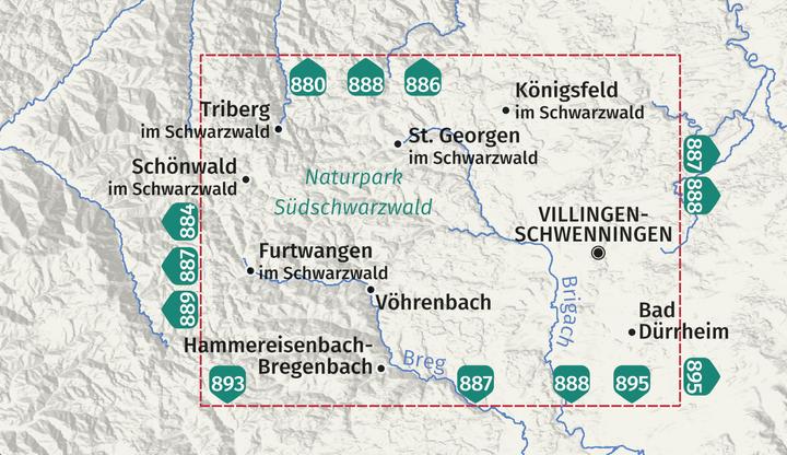 Actual product image Wanderkarte 885 St. Georgen, Triberg, Naturpark Südschwarzwald 1:25.000