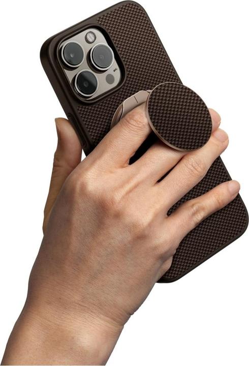 Image du produit Uniq Keva Air Magclick Charging GripFit Case for iPhone 16 Pro - Brown (Apple iPhone 16 Pro)