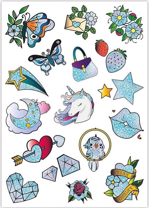 Produktbild Clementoni Crazy Chic Sparkly Tattoo, Children"s tattoo set, 6 yr(s), Multicolour