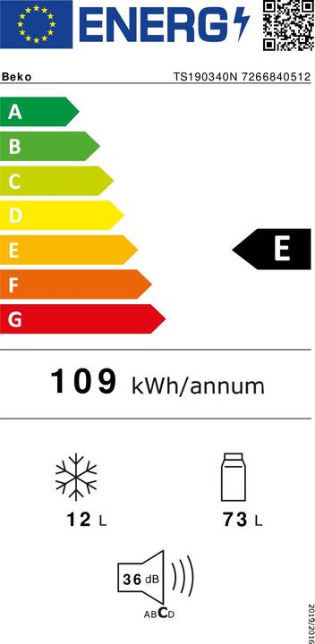Energie-Label Beko TS190340N - Koelkast (85 l)