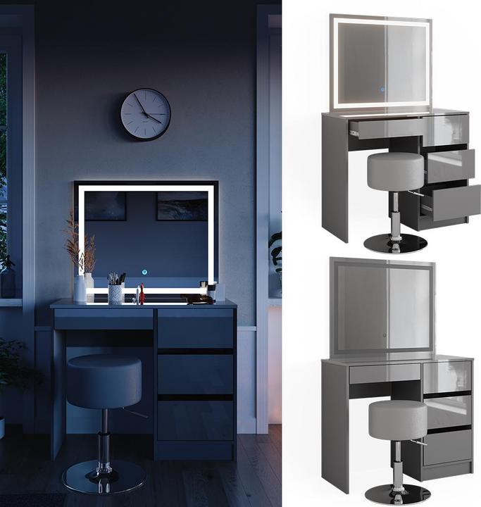 Actual product image Vicco Sherry with stool and lighting (90 x 75 x 40 cm)