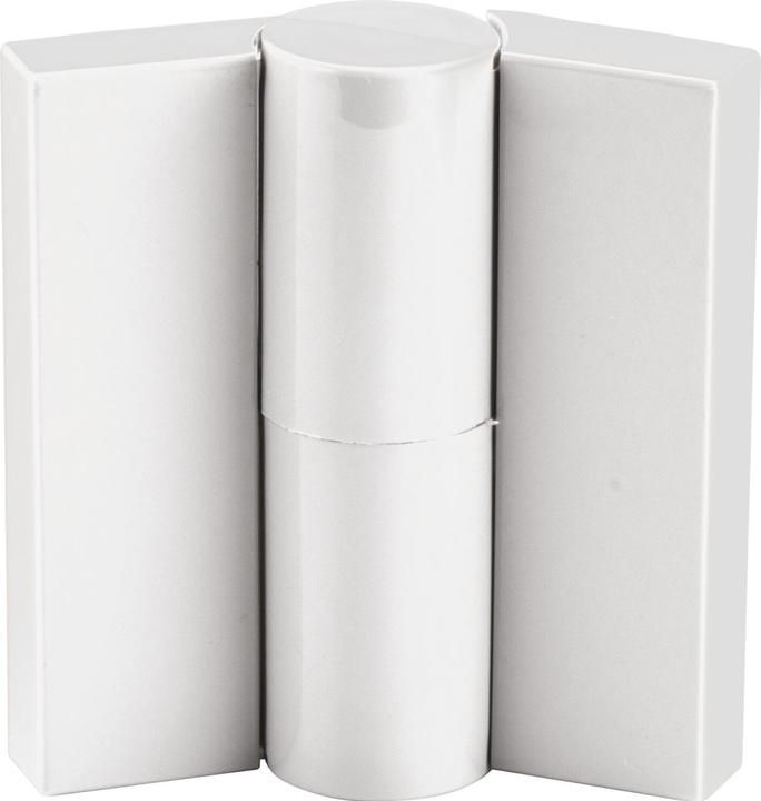 Produktbild ECO Trennwand Aufschraubband links Türband mit Abdeckkappen, Kunststoff weiss
