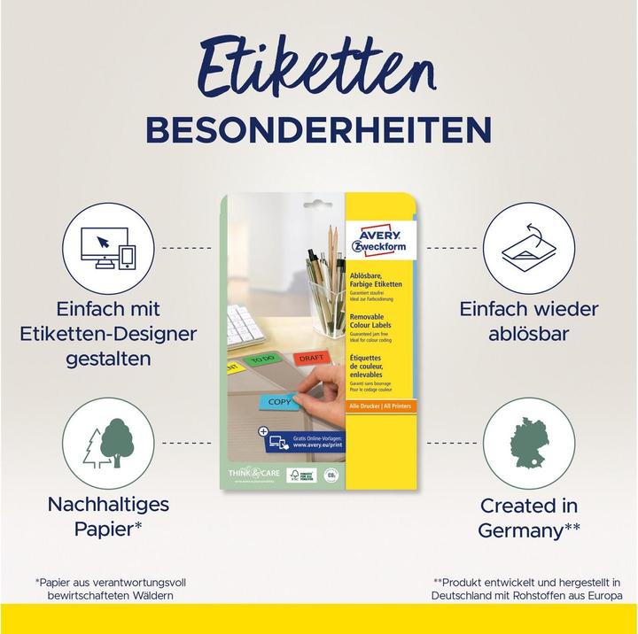 Produktbild Avery Etiketten 25,4x10mm