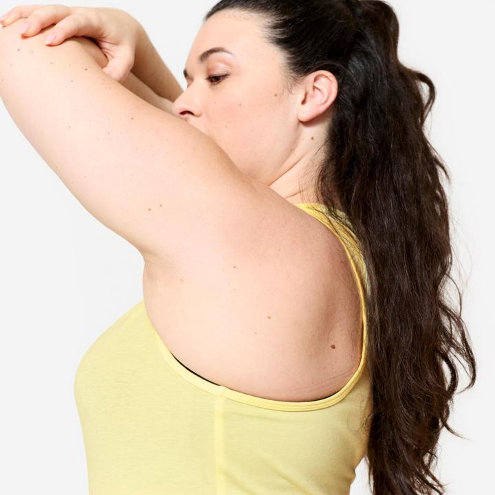 Produktbild Domyos Top Damen Slim Rundhals - hellgelb (XS)