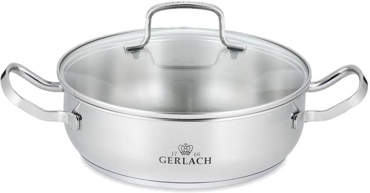 Gerlach SIMPLE pot with lid 24cm 2L niski 332M (Pot, Stainless steel)