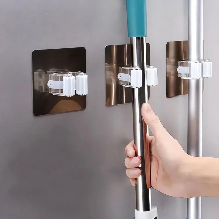 Actual product image König Design 1-10 Mop broom holder Self-adhesive broom holder No drilling Device holder Wall (1 pcs.)