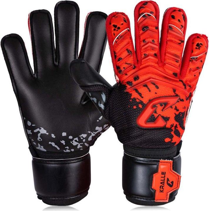 Produktbild Catch & Keep Fussballhandschuhe Kralle Splash Gr. 3 Rot Torwart Keeper Goalie Handschuhe (3)
