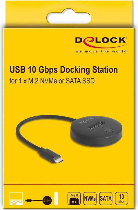Actual product image Delock M.2 docking station for M.2 NVMe / SATA SSD with USB 10