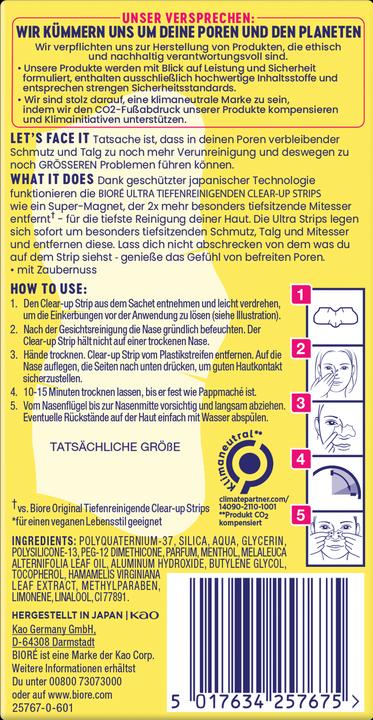 Produktbild Bioré Ultra-tiefenreinigende Clear-Up Strips mit Zaubernuss (Reinigungstücher)