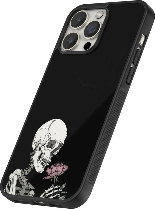 Actual product image PhoneLook Coque Silicone rigide noir Halloween 2023 rose and skeleton (Apple iPhone 14 Pro Max)