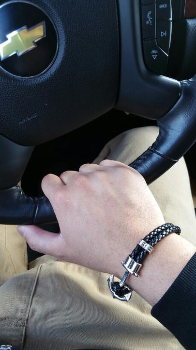 Actual product image PhoneLook Bracelet ancre corde cuir (Fabric)