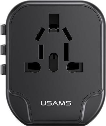 Produktbild Usams Ład. siec. 2xUSB T55 12W adapter 4w1 US/AU/EU/UK czarny/black CC173TC01 (US-CC173) Univesal Tr
