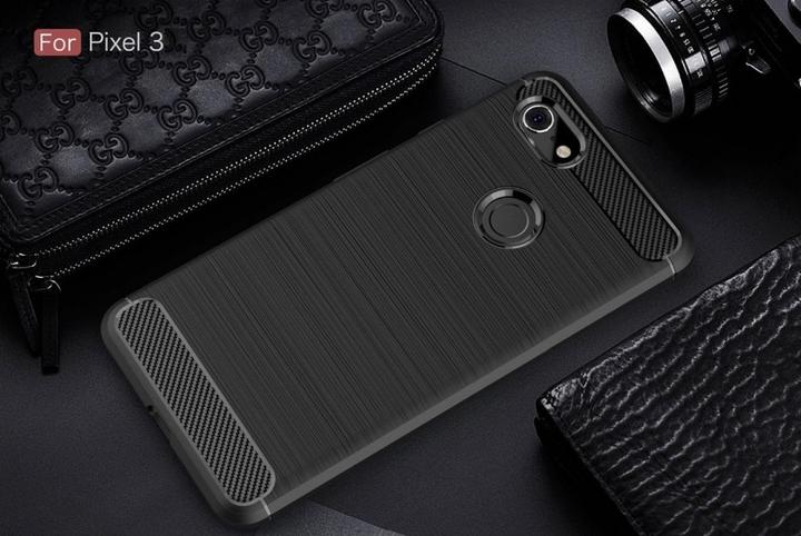 Actual product image Screenguard Google Pixel 3 Cover Carbon Brushed Soft TPU (Google Pixel 3)