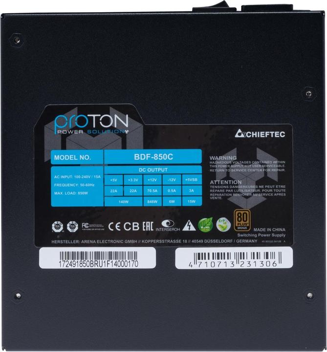 Actual product image Chieftec Bdf-850c (850 W)