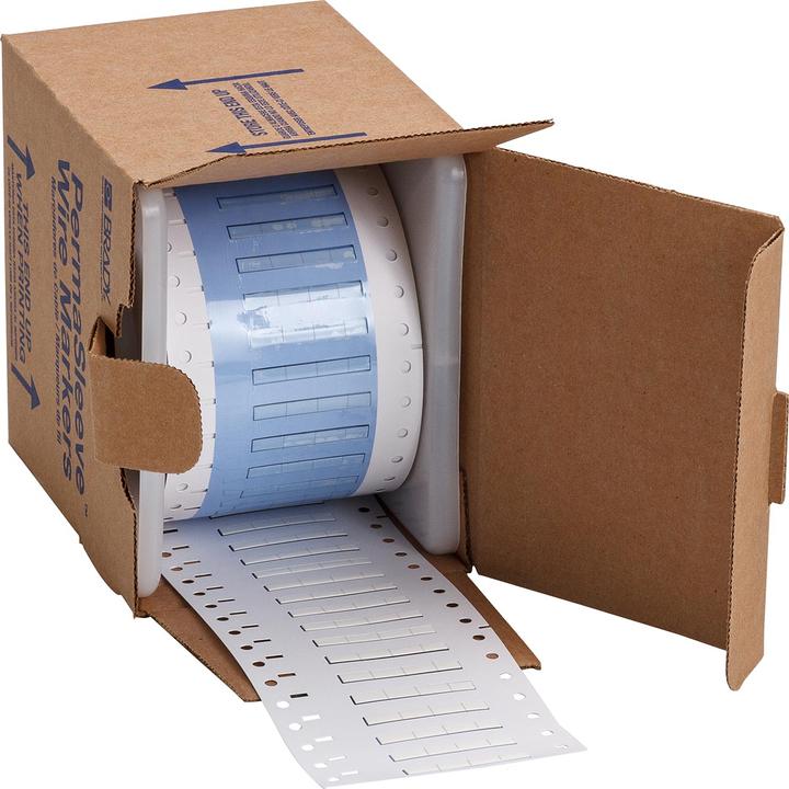 Image du produit Brady PS-094-150-WT-S-4, B-342, Manchon perméable, polyoléfine thermorétractable, blanc, 9,52 x 4,62mm,