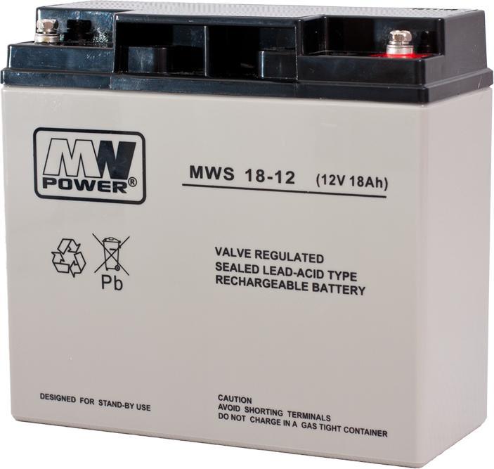 Actual product image MPL MW Power MWS 18-12 - Sealed lead acid (VRLA) - 12 V - 1 piece(s) - Black -