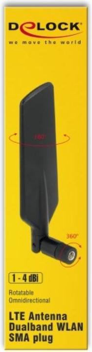 Actual product image Delock LTE/HSPA/GSM antenna, SMA connector, black (5G, GSM)