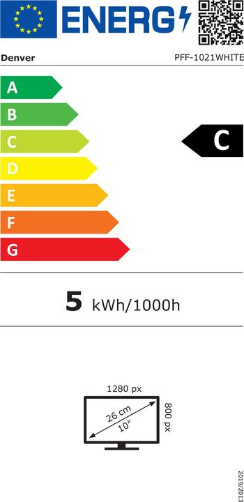 Energy Label Denver Digital picture frame PFF-1021 (10.10", 1280 x 800 pixels)