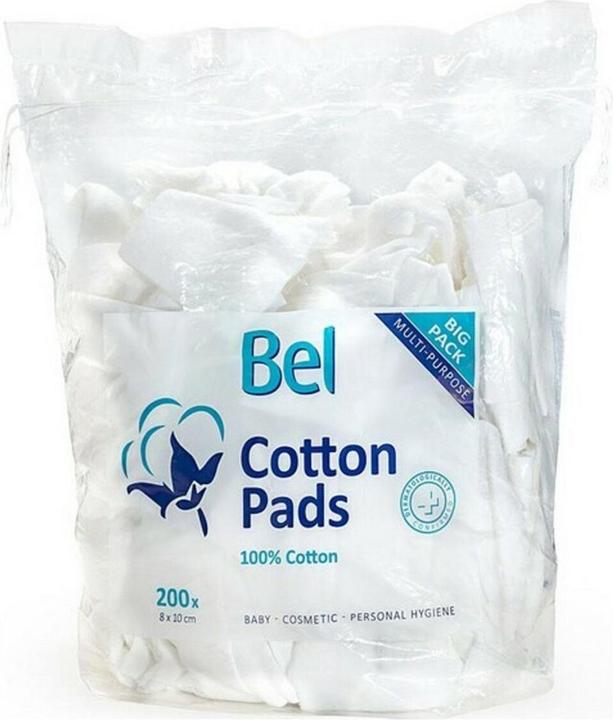 Produktbild Bel Cosmetic Bel Wattepads 100 % Baumwolle 8x 10 cm (200 Stück)