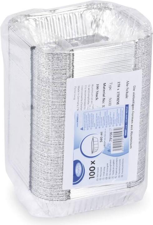 Immagine prodotto Wimex.eu Ciotola (ALU) quadrata 158 x 158 x 34 mm 560ml - 100 pezzi (100 x)
