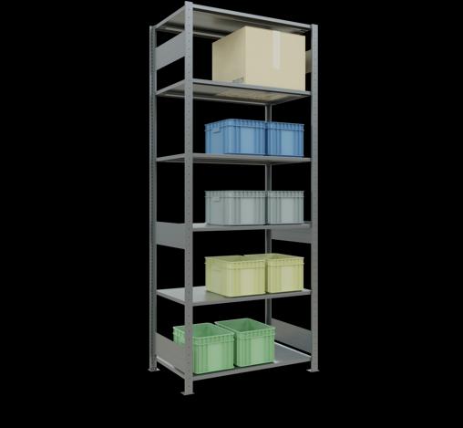 Immagine prodotto Schulte Lagertechnik MULTIplus85 sistema di scaffalature di base senza bulloni con ripiani di lunghezza