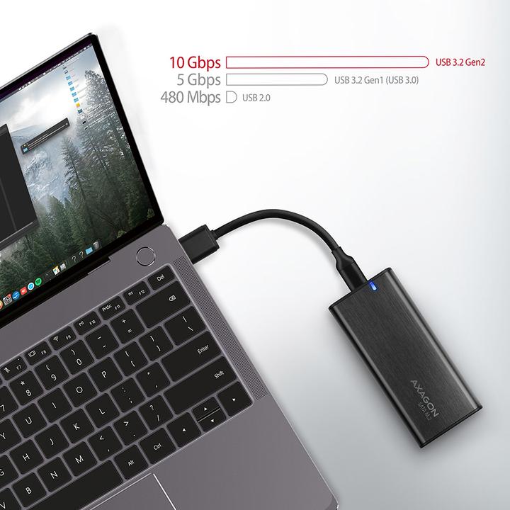Produktbild Axagon EEM2-SBC externes Gehäuse für M.2 SSDs USB-C 3.2 Gen 2 (M.2 2280)