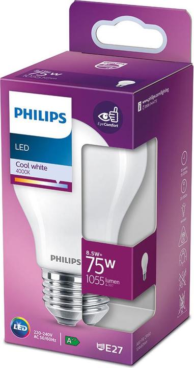 Immagine prodotto Philips LED-Lampe Standard E 8,5 W E27 1055 lm Ø 6 x 10,4 cm (4000 K) (E27, 8.50 W, 1055 lm, 1 x, E)
