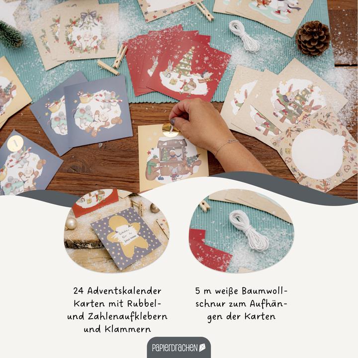 Image du produit Papierdrachen Calendrier de l'Avent à gratter Animaux d'hiver