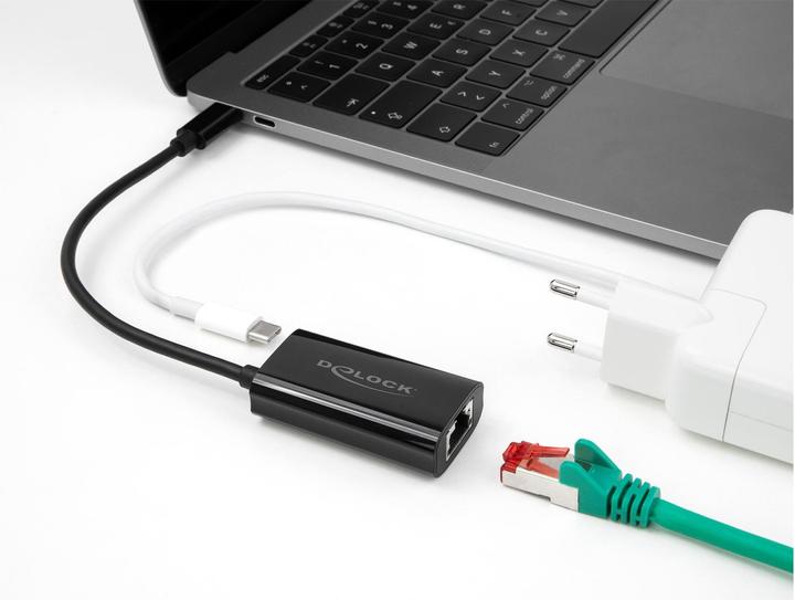 Produktbild Delock USB Type-C™ Adapter zu Gigabit LAN mit Power Delivery 100 Watt (USB-C, RJ45 (1x))