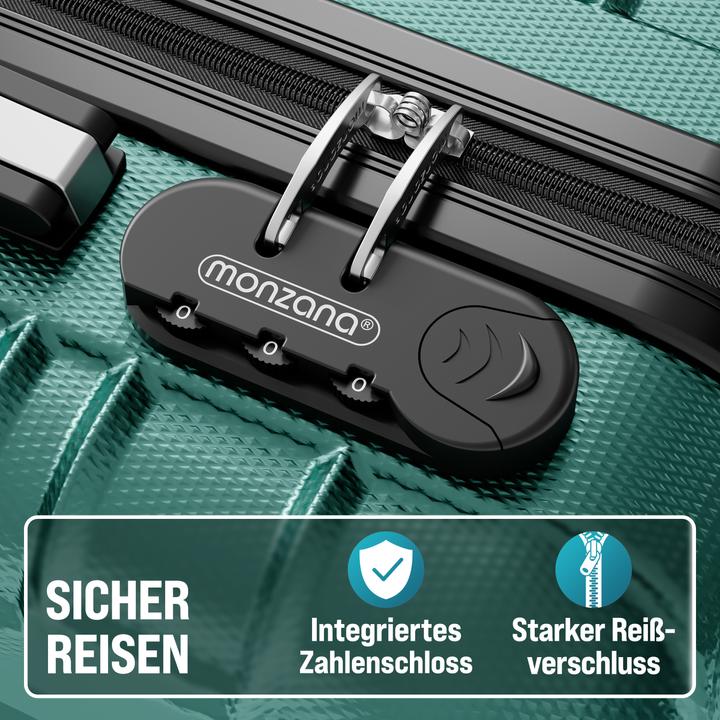 Image du produit Monzana Set de valises (90 l, Bagage à main (jusqu'à 50l), M (50 - 90l), L (90 - 115l), XL (à partir de 115l))