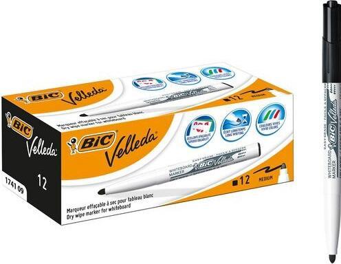 Produktbild Bic Marker sausoji VELLEDA POCKET, apvalus galas, juodas (434) (Schwarz, 1.40 mm, 12 x)