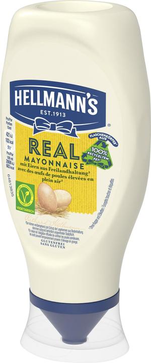 Actual product image Hellmann's Real Mayonnaise Squeezer Bottle, Free Range Eggs, Mayo for Burgers, Fries & Sandwiches (430 g)