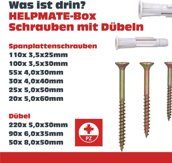 Produktbild Helpmate Schrauben und Dübel Set (700 Schrauben pro Stück)