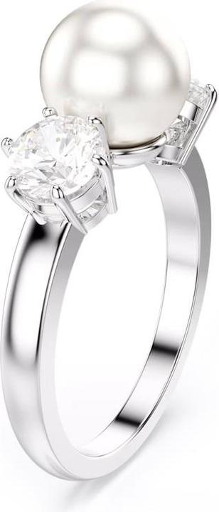 Swarovski Matrix Ring Kristallperle Rundschliff Weiss