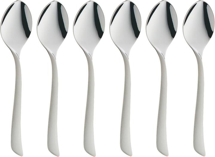 Espressolöffel Set 6tlg 10,8cm Virginia Edelstahl teilmatt kratzbeständig (6 Stück, Löffel)