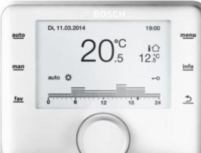 Produktbild Bosch Hausgeräte Rum- og klimastyring CW400. Til både brugsvand og centralvarme. Kan kombinere forskellige varm