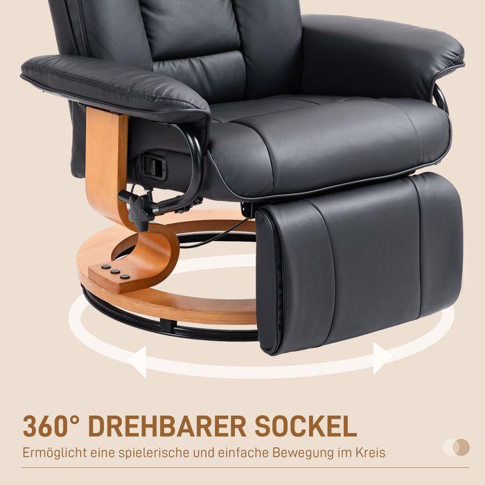 Immagine prodotto Swisshandel24 Relaxsessel Drehbar, Fernsehsessel, bis 150 kg, Kunstleder, Schwarz